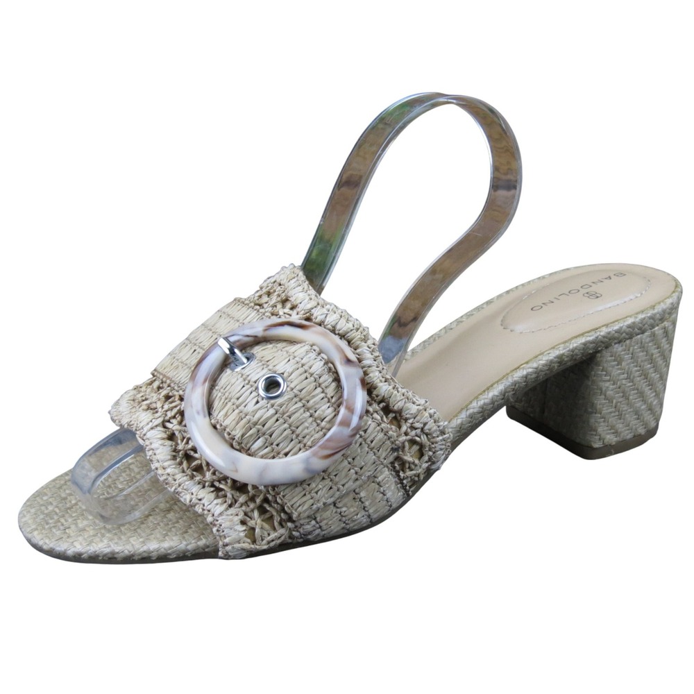 Bandolino Anni Women's 8.5 Beige Raffia Crochet Slip-On Flats‎ Comfortable